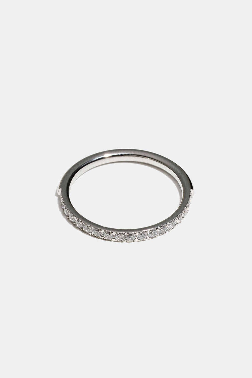 Smal ring i stål med Cubic Zirconia i gruppen Smykker / Ringe / Tynde hos Glitter (25600073)