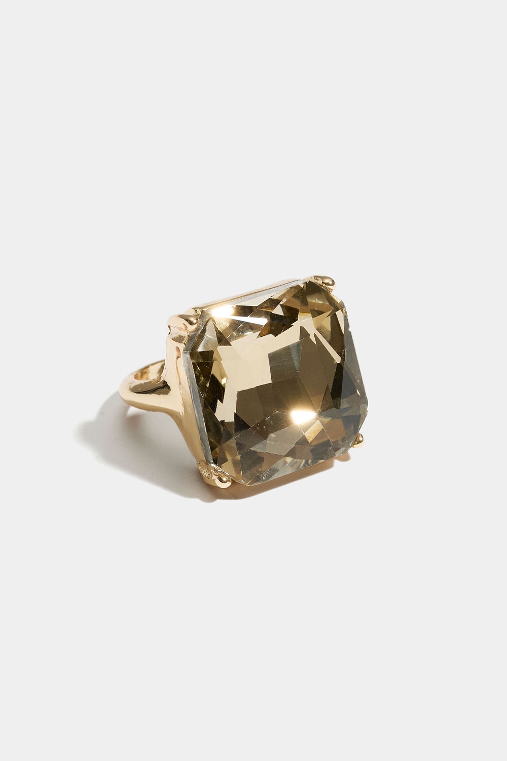 Ring med lysebrun firkantet glassten i gruppen Smykker / Ringe / Similiringe hos Glitter (2560016080)