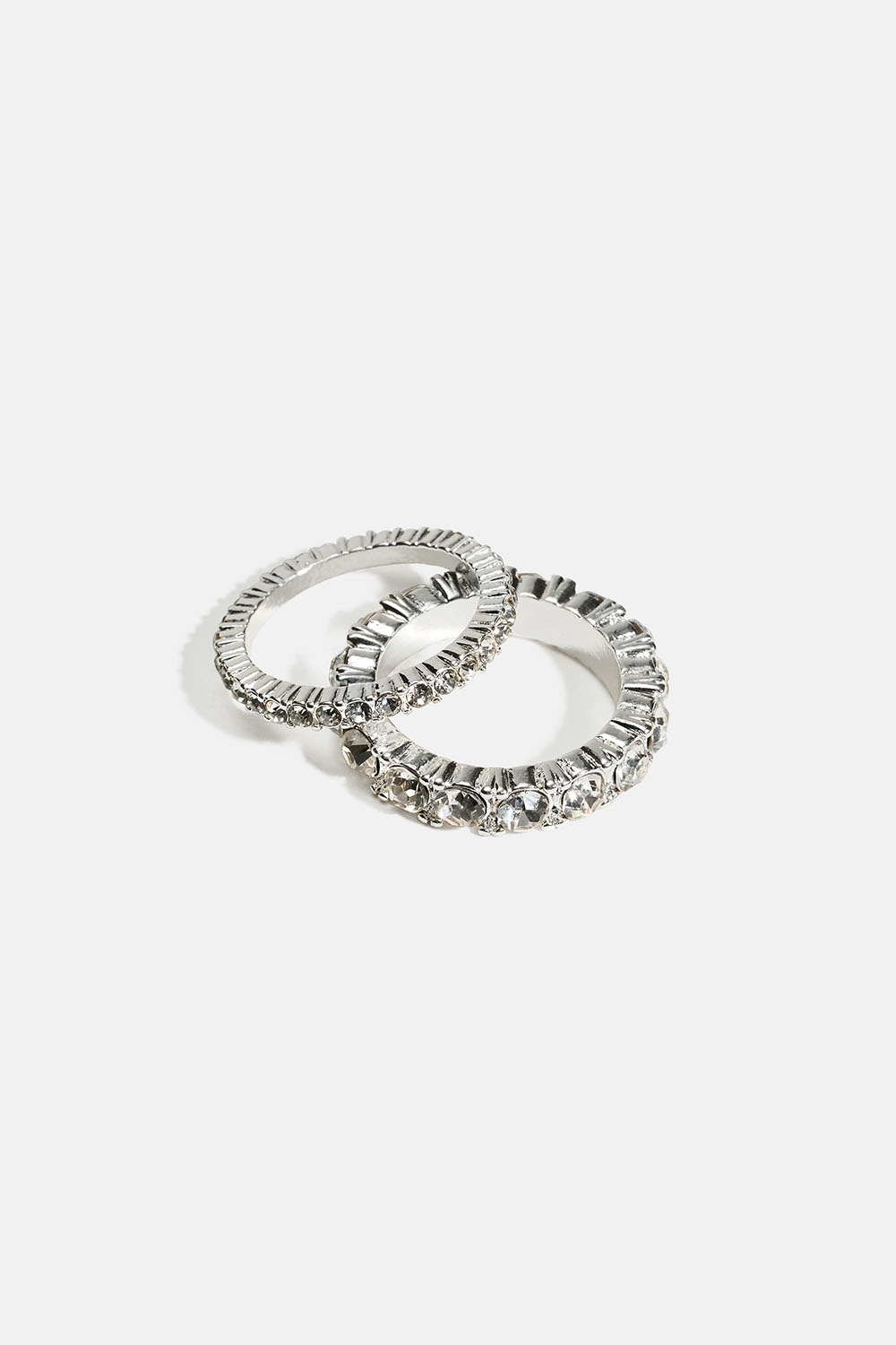 Ringe med rhinsten, 2-pak i gruppen Smykker / Ringe / Flerpak hos Glitter (2560016510)