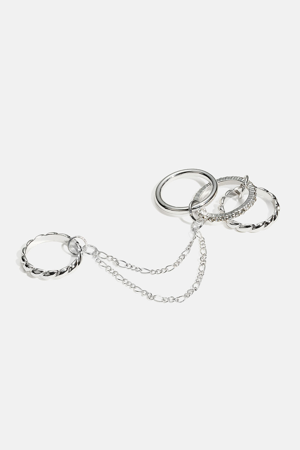 Ringe med kæde, 4-pak i gruppen Smykker / Ringe / Flerpak hos Glitter (2560018210)