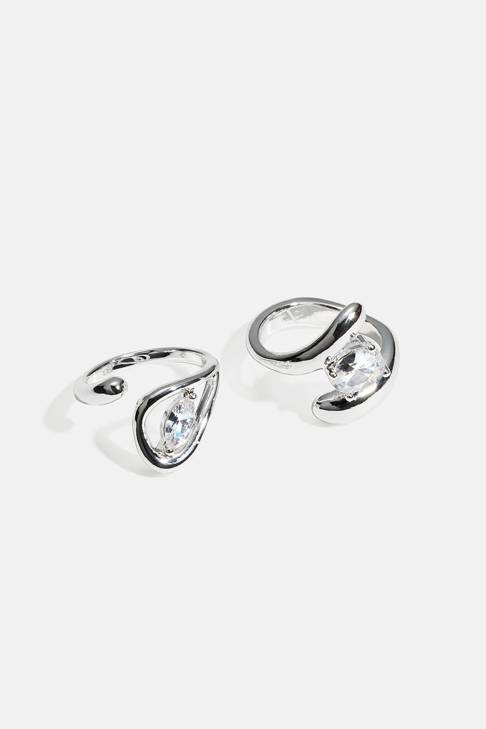 Ringe med glassten og forskellige design, 2-pak i gruppen Smykker / Ringe / Flerpak hos Glitter (2560018610)