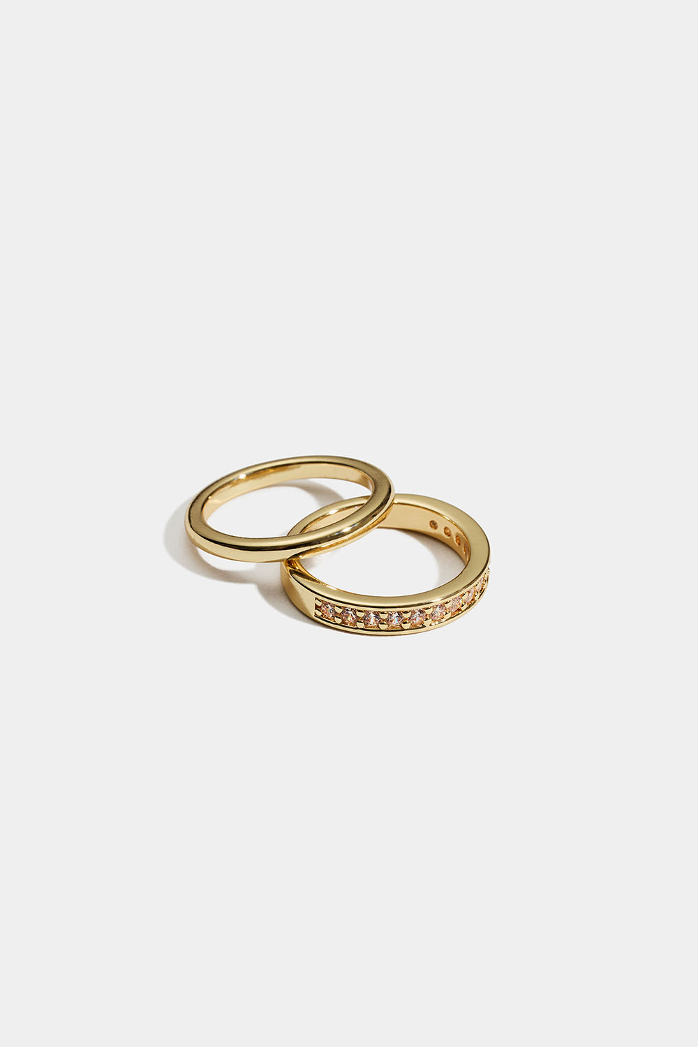 Guldfarvede lillefingerringe med glassten, 2-pak i gruppen Smykker / Ringe hos Glitter (2560020320)