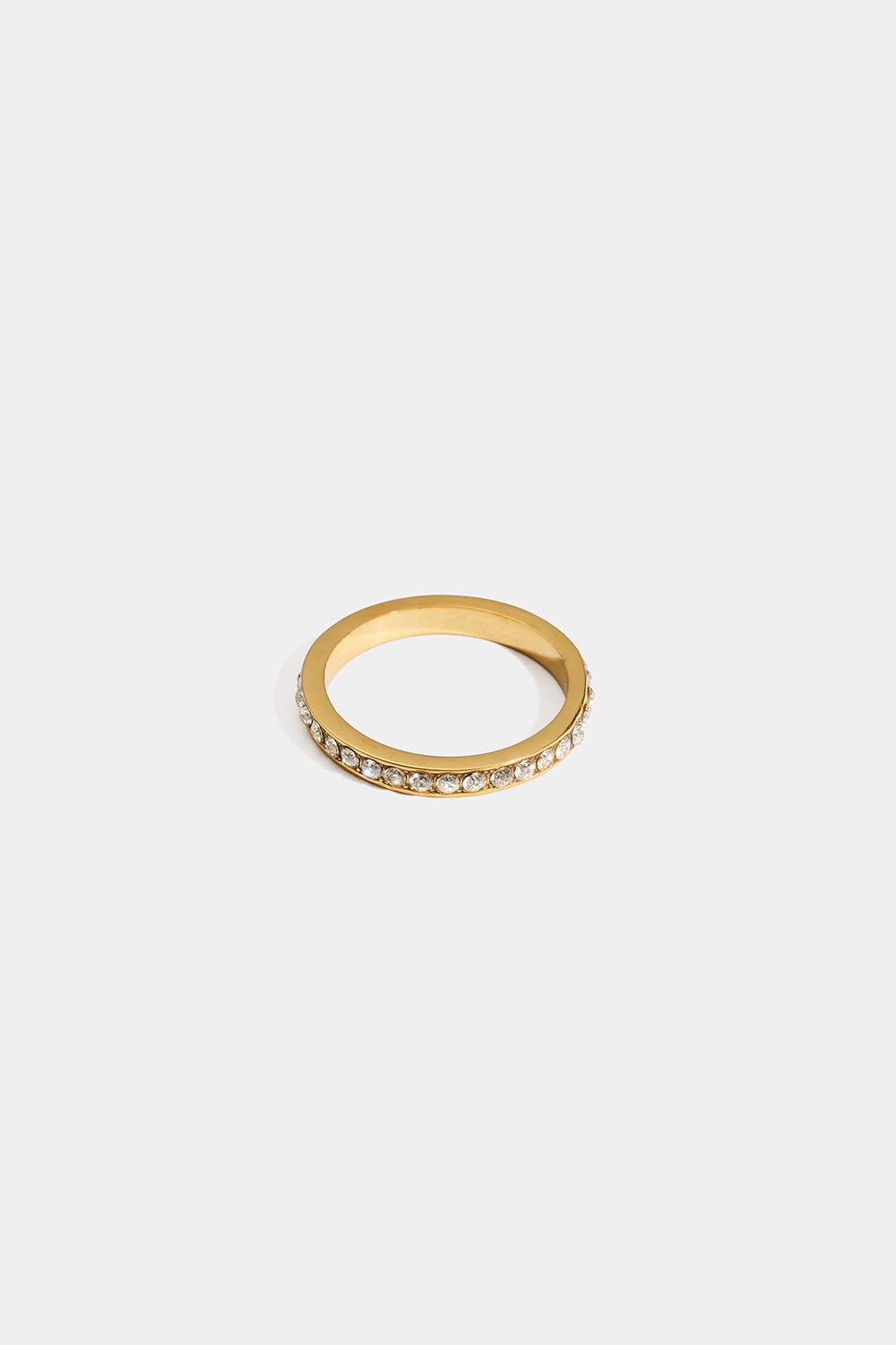 Lillefingerring i stål med 18 K guld med Cubic Zirconia i gruppen Stål / 18 kt. guldbelagt stål hos Glitter (2560021620)
