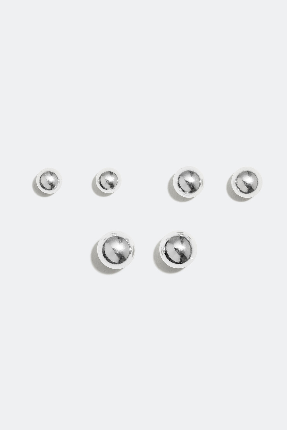 Kugle øreringe i ægte sølv, 3-par i gruppen Sølvsmykker / Sølvøreringe / Flerpak hos Glitter (306848)