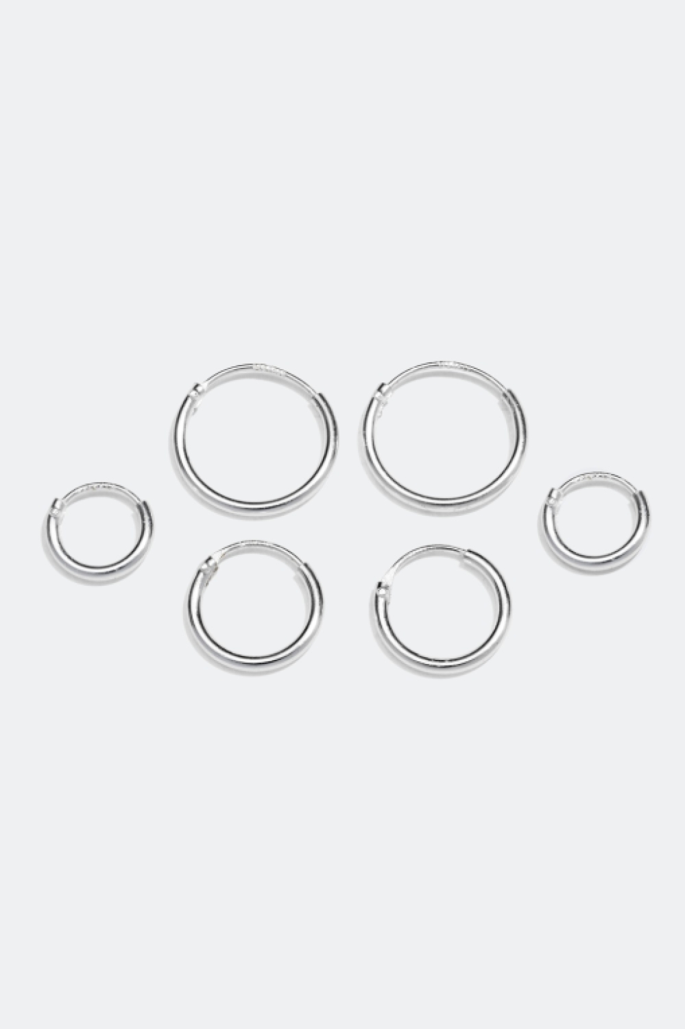 Hoops i ægte sølv, 3-pak, 1 cm i gruppen Ægte sølv / Sølvøreringe / Hoops i ægte sølv hos Glitter (307411011000)
