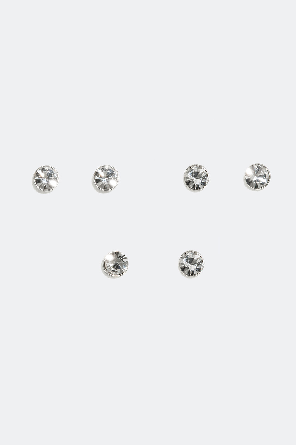 Små sølv øreringe med glassten, 3-par i gruppen Ægte sølv / Sølvøreringe / Flerpak hos Glitter (315493)