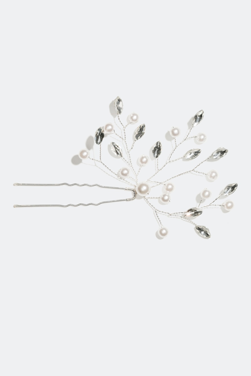 Dekorativ hårnål med ovale glassten og perler i gruppen Håraccessories / Spænder & klemmer / Hårpynt hos Glitter (318603)
