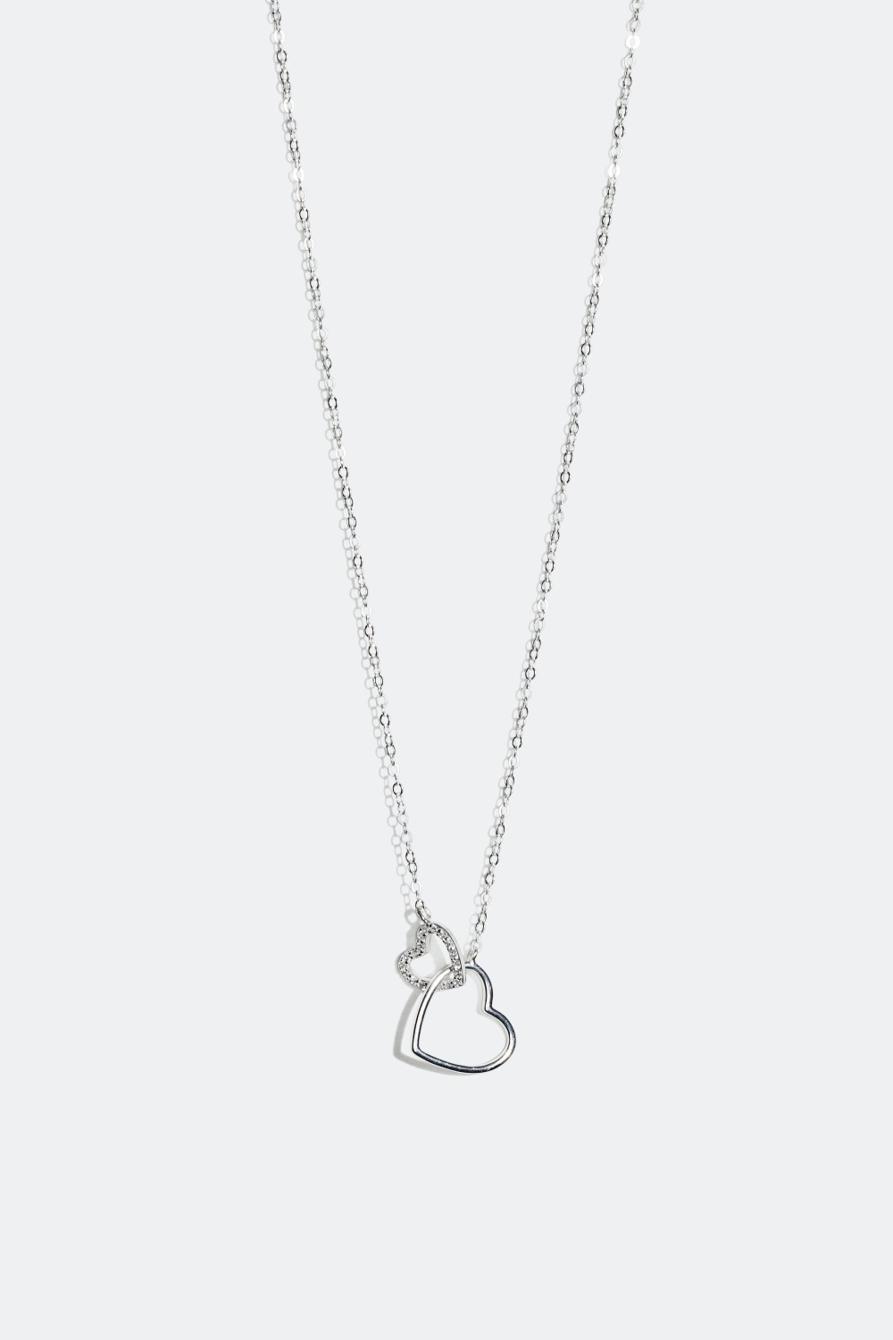 Sølvhalskæde, to hjerter i gruppen Ægte sølv / Sølvhalskæder / Halskæder i ægte sølv med vedhæng hos Glitter (322713011000)