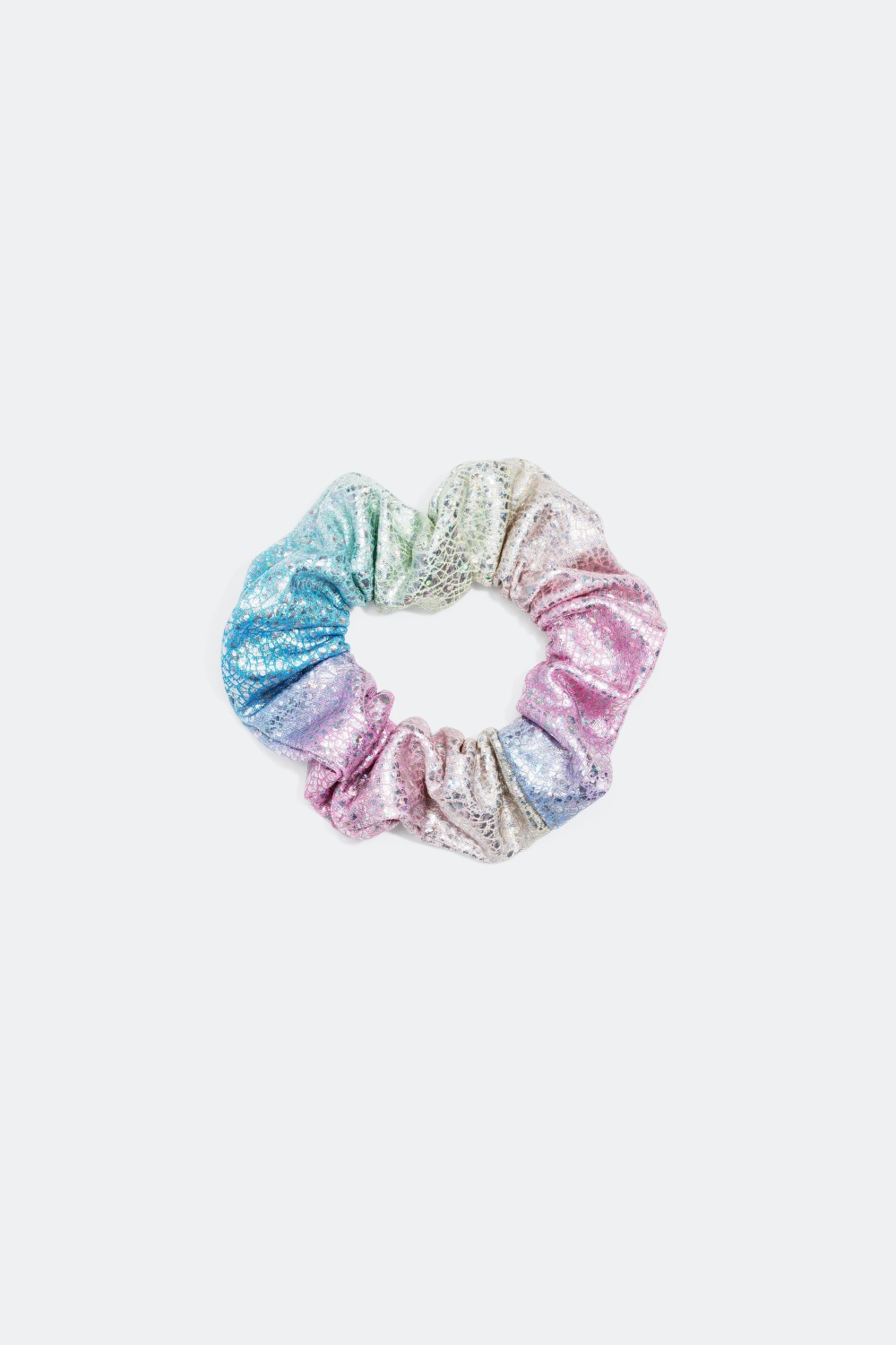 Skinnende scrunchie i regnbuemønster i gruppen Børn / Hårpynt til børn / Børnescrunchies hos Glitter (323276)