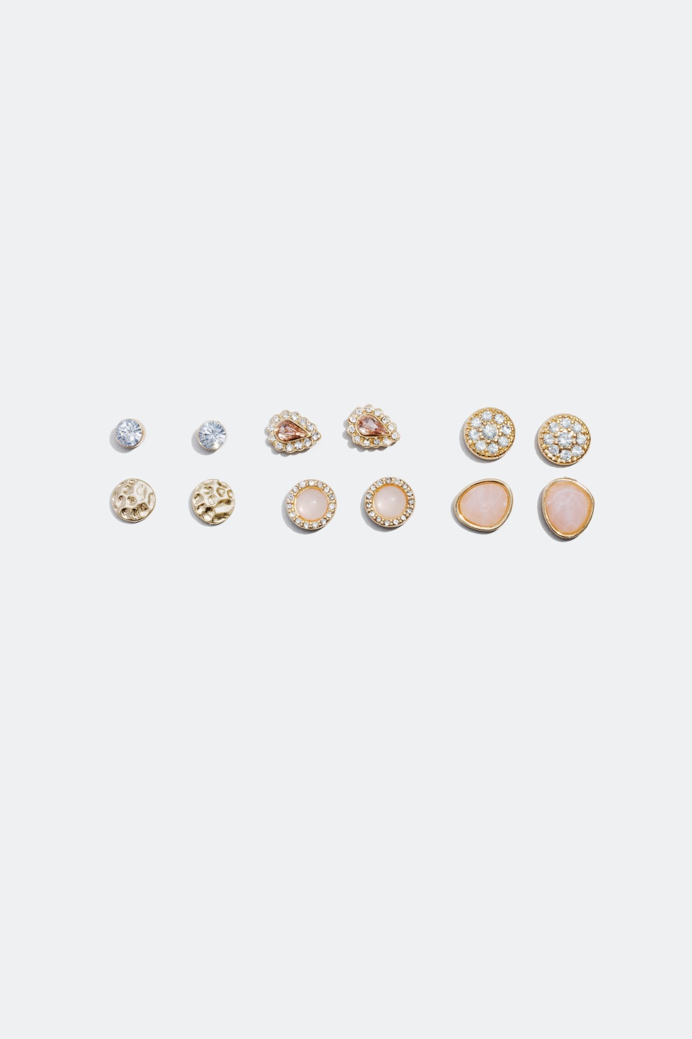 6-pak øreringe i guld, rosa og hvid i gruppen Smykker hos Glitter (323476)