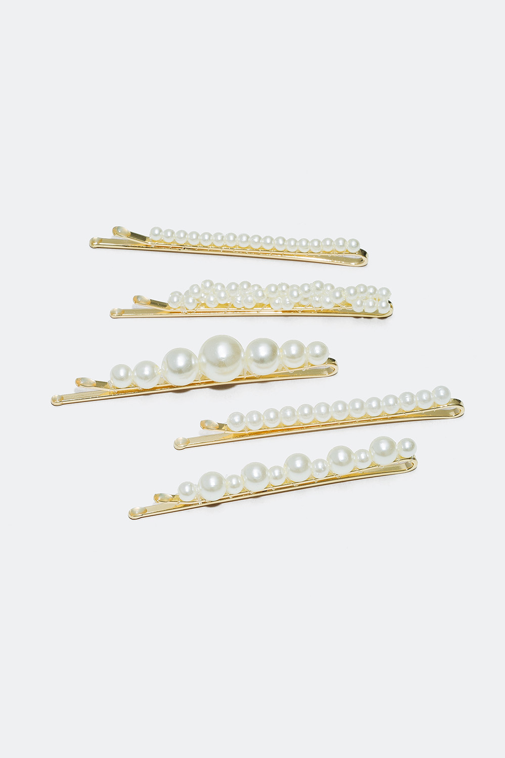 Hårnåle med dekorative perler i akryl, 5-pak i gruppen Håraccessories / Spænder & klemmer / Hårspænder hos Glitter (323621)