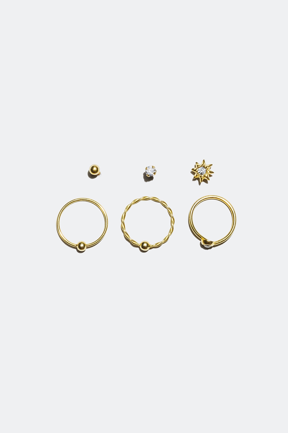 6-pak næsepiercing i ægte sølv i gruppen Smykker / Piercinger / Næsepiercinger hos Glitter (324327661000)