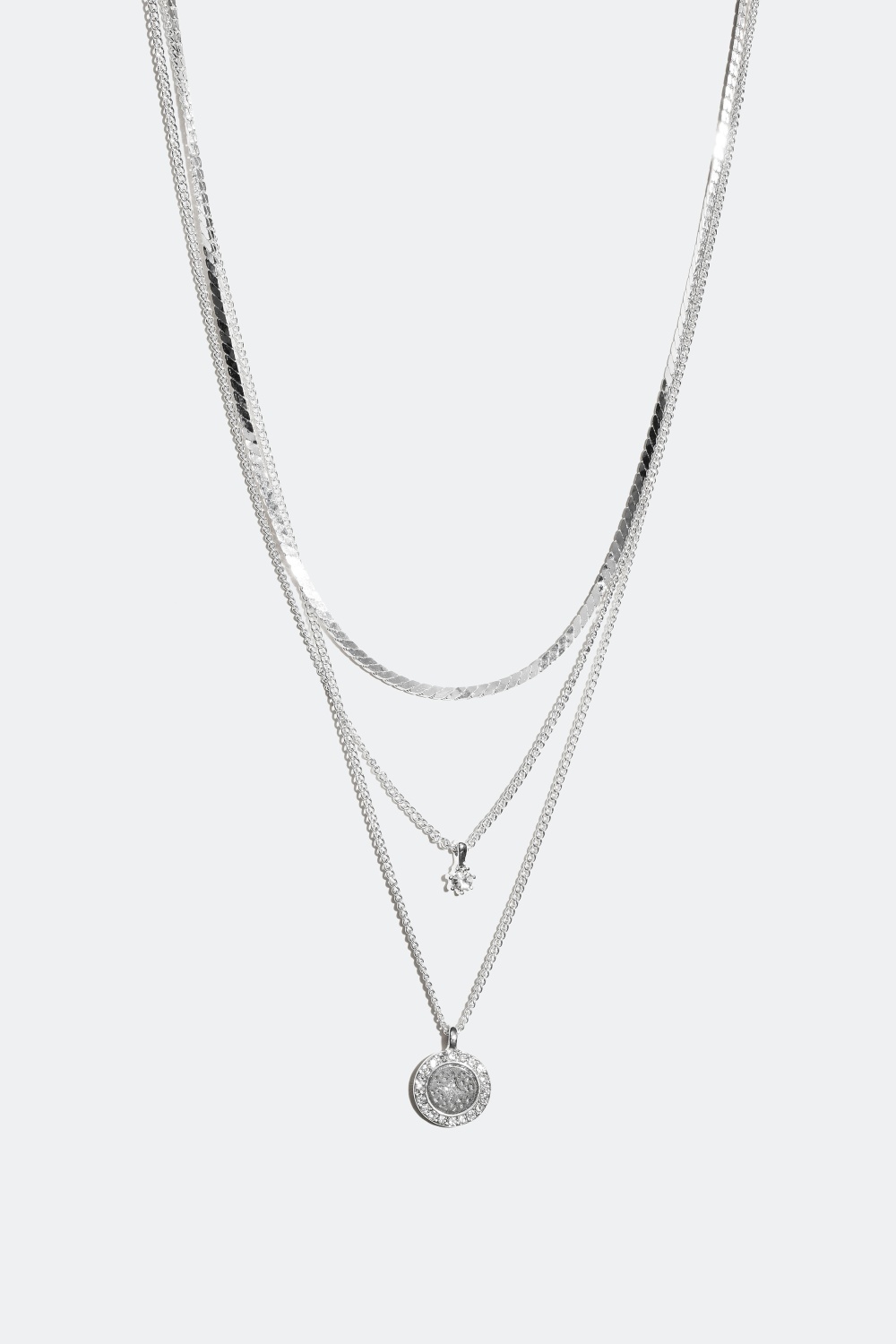 Lag på lag-halskæde med en coin og glassten i gruppen Smykker hos Glitter (326040)