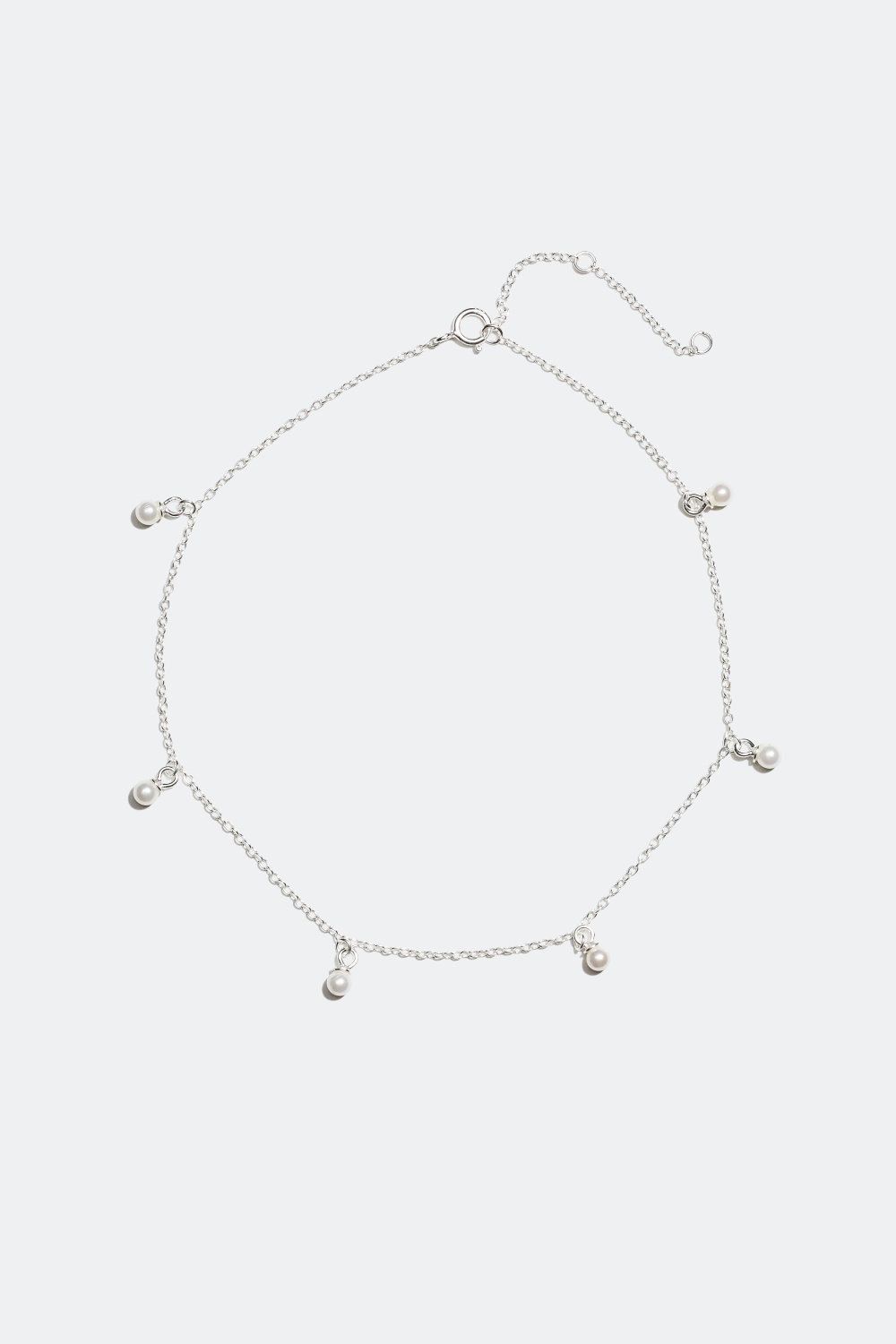 Ankelkæde med perler, ægte sølv i gruppen Ægte sølv / Ankelkæder i sølv hos Glitter (326313011000)