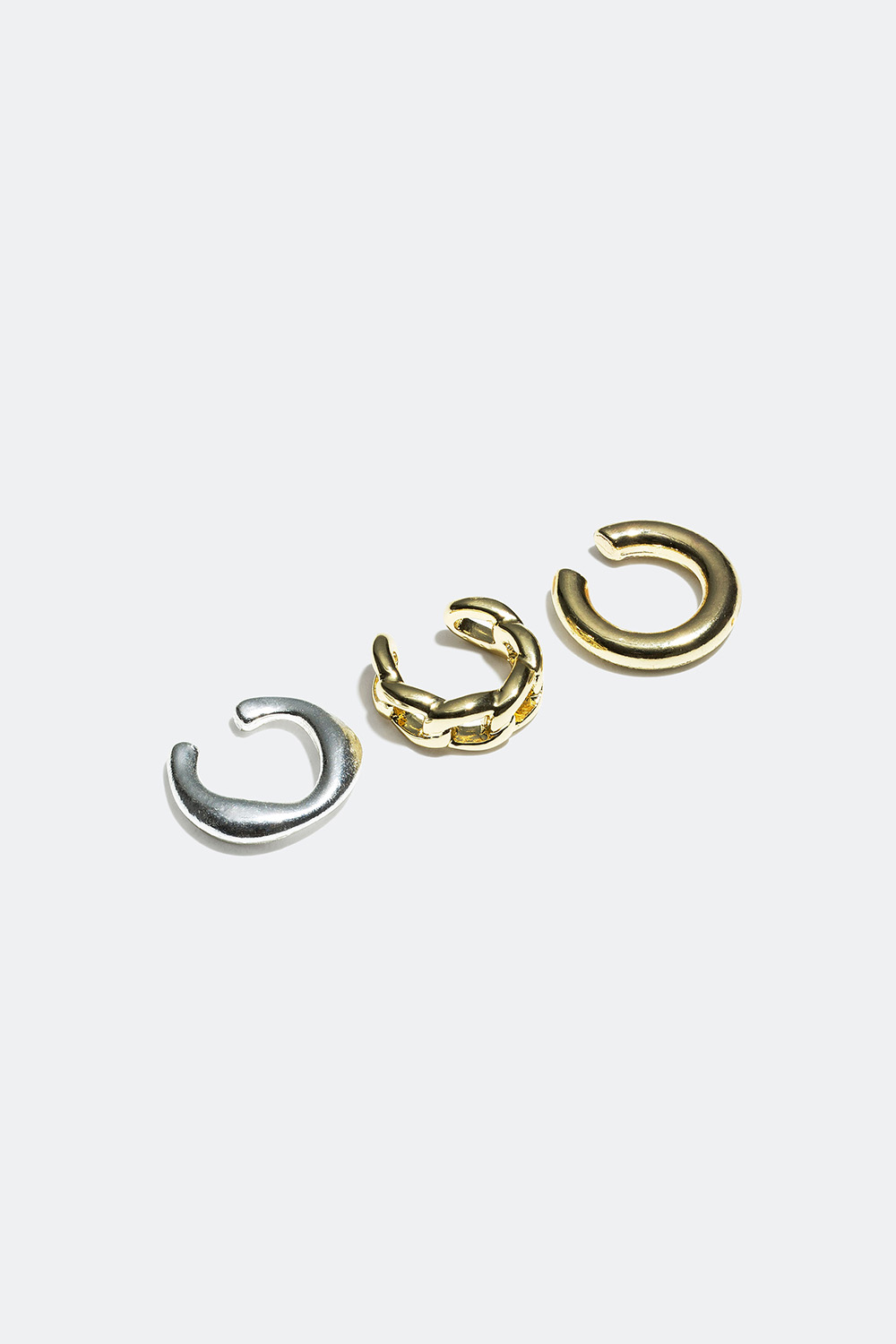 Ear cuffs i sølv og guld, 3-pak i gruppen Alle Smykker / Øreringe / Ear cuffs hos Glitter (327158)