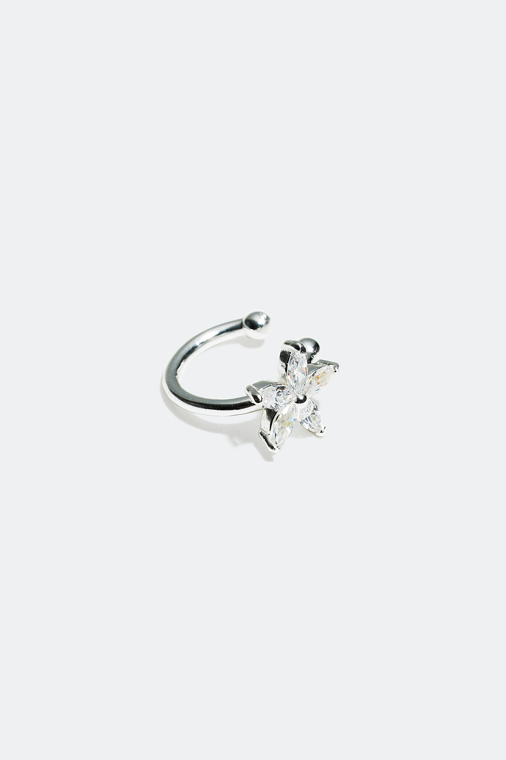 Earcuff i ægte sølv med blomst i gruppen Ægte sølv / Sølvøreringe / Ear cuffss i ægte sølv hos Glitter (327604)