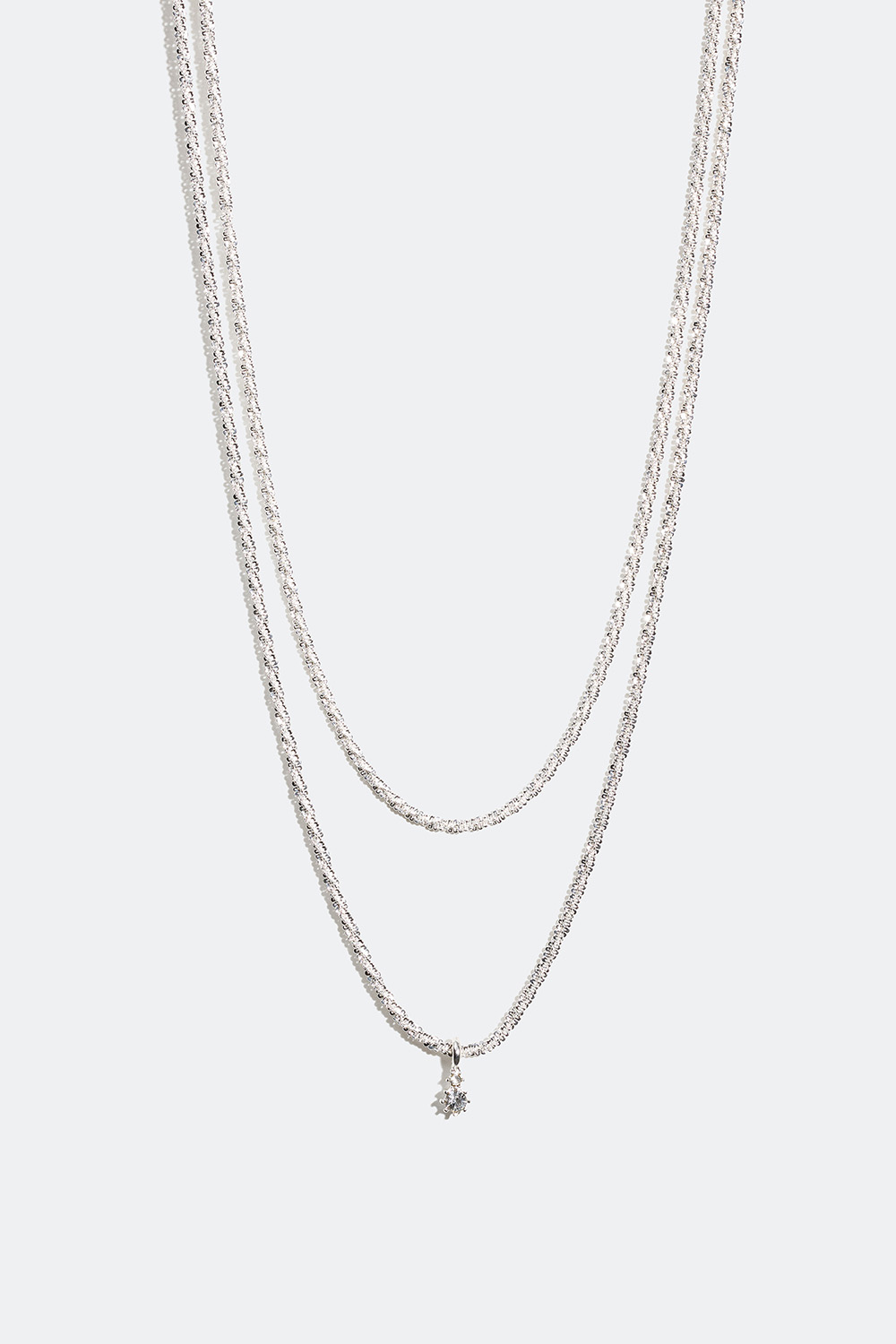 Dobbelt halskæde med tætte kæder og glassten i gruppen Smykker / Halskæder / Halskæder med vedhæng hos Glitter (327978)