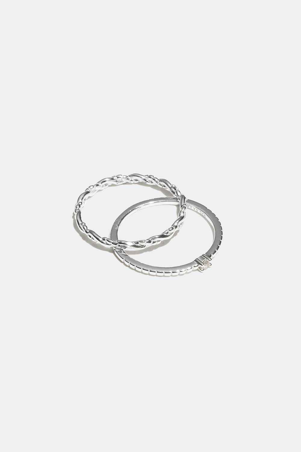 Smalle ringe i ægte sølv, 2-pak i gruppen Sølvsmykker / Sølvringe / Flerpak hos Glitter (328008)