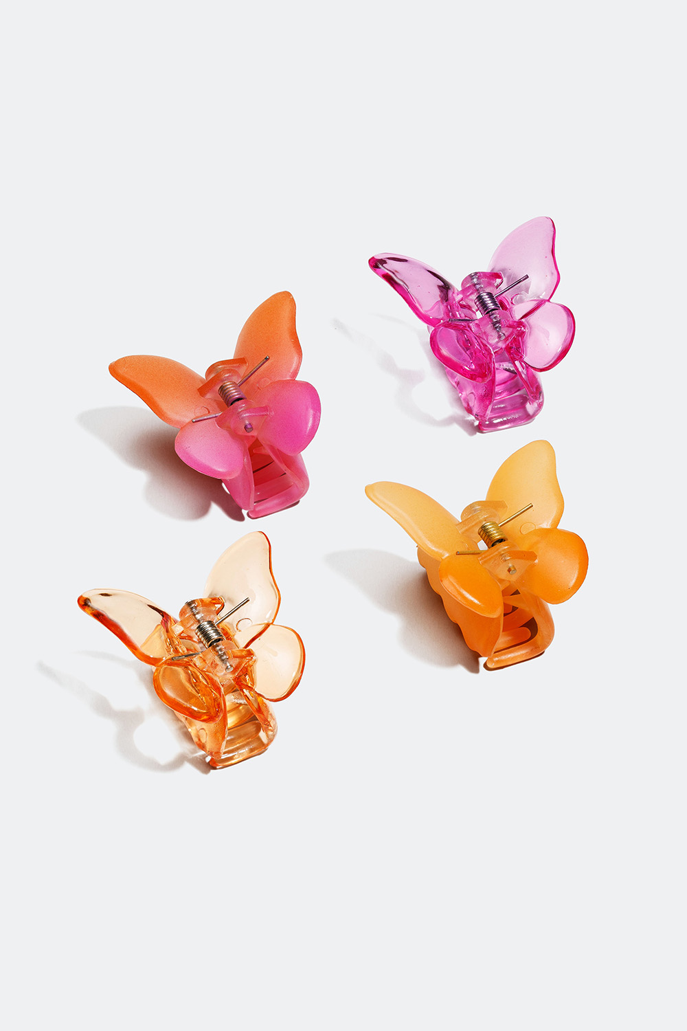 Små hårspænder med farvede sommerfugle, 4-pak i gruppen Håraccessories / Spænder & klemmer / Hårklemmer hos Glitter (331001054800)