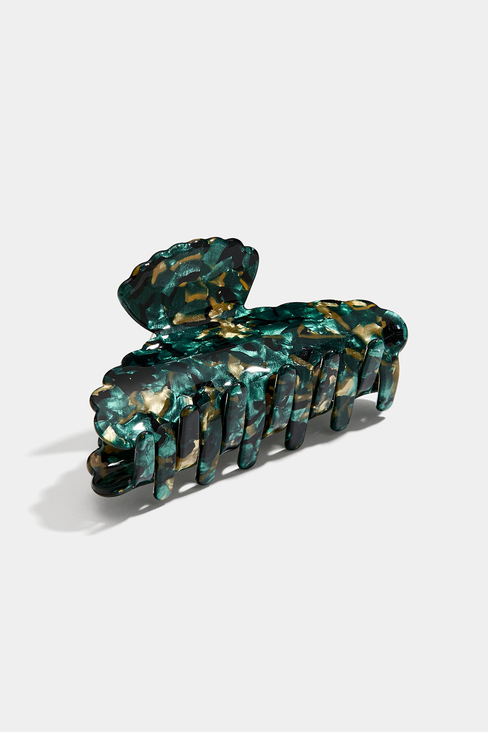 Hårspænde med guld og grønmarmorering i gruppen Håraccessories / Spænder & klemmer / Hårklemmer hos Glitter (331001767800)