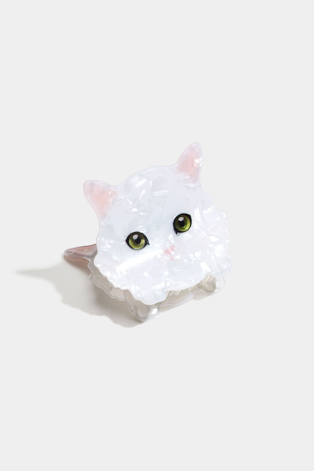 Hårspænde med hvid kat i gruppen Håraccessories / Spænder & klemmer / Hårklemmer hos Glitter (331001893000)