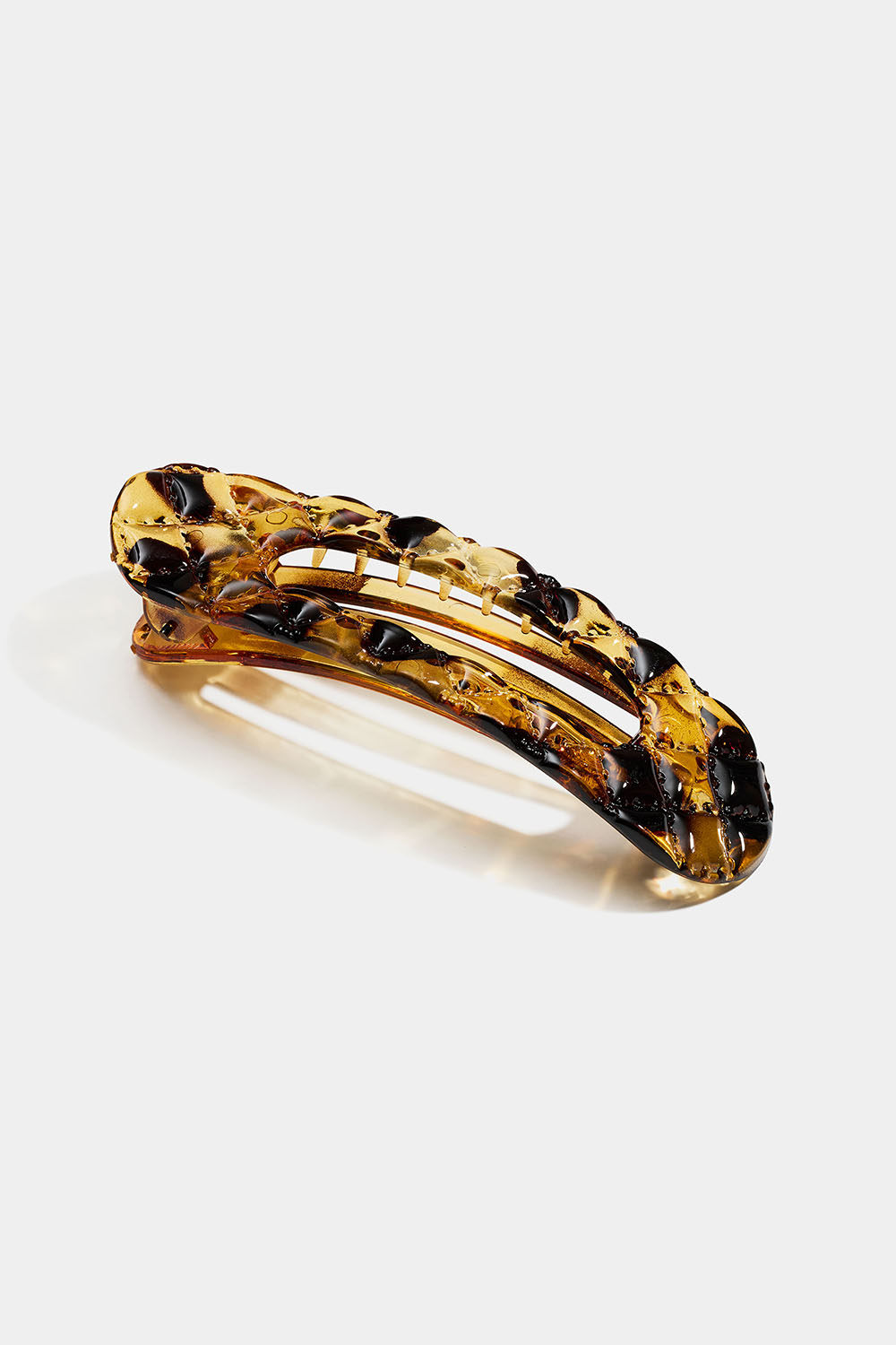 Aflang hårklemme med skildpaddemønster i gruppen Håraccessories / Spænder & klemmer / Hårklemmer hos Glitter (331002250700)