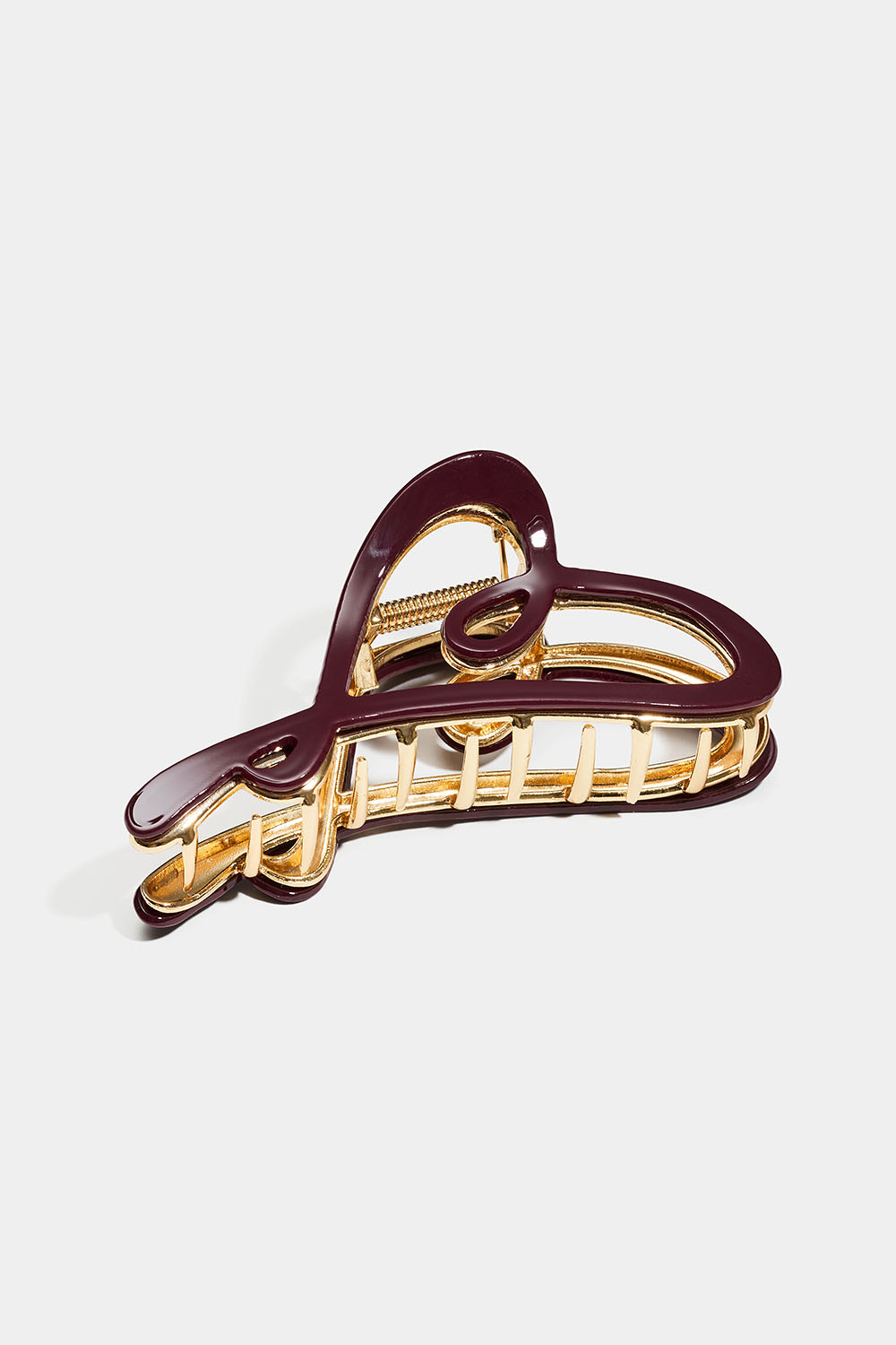 Hjerteformet hårklemme i bordeauxrød i gruppen Håraccessories / Spænder & klemmer / Hårklemmer hos Glitter (331002266300)