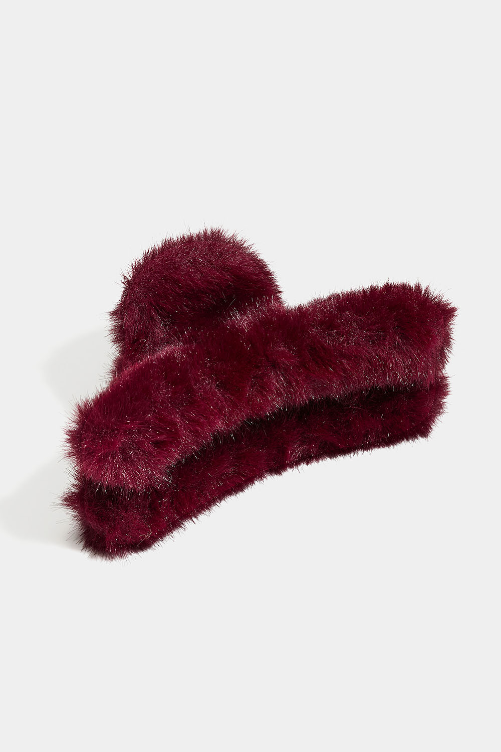 Plysset bordeauxrød hårklemme i gruppen Håraccessories / Spænder & klemmer / Hårklemmer hos Glitter (331002276300)