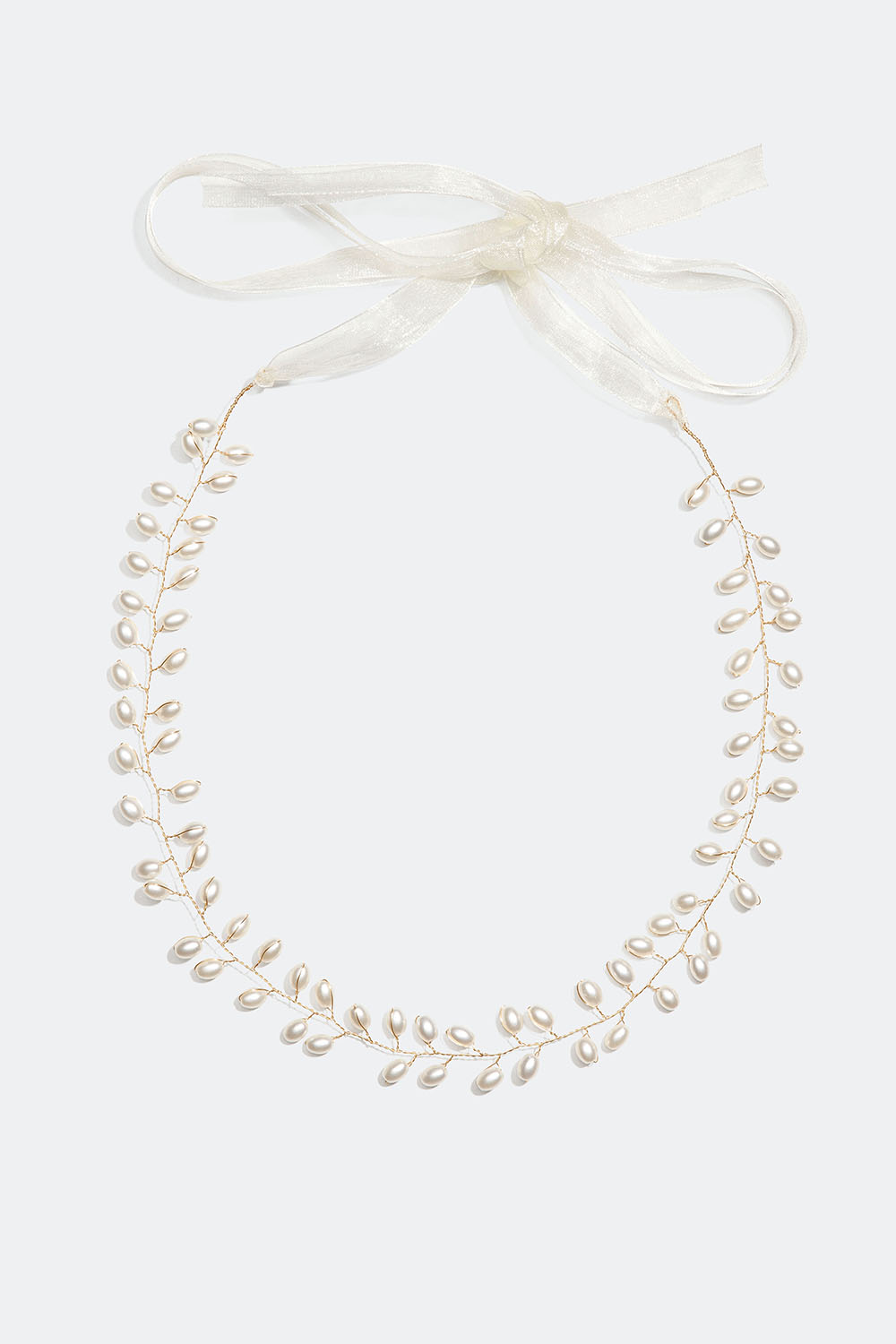 Guldfarvet hårpynt med hvide perler i gruppen Håraccessories / Styling & hårredskaber hos Glitter (334000033100)