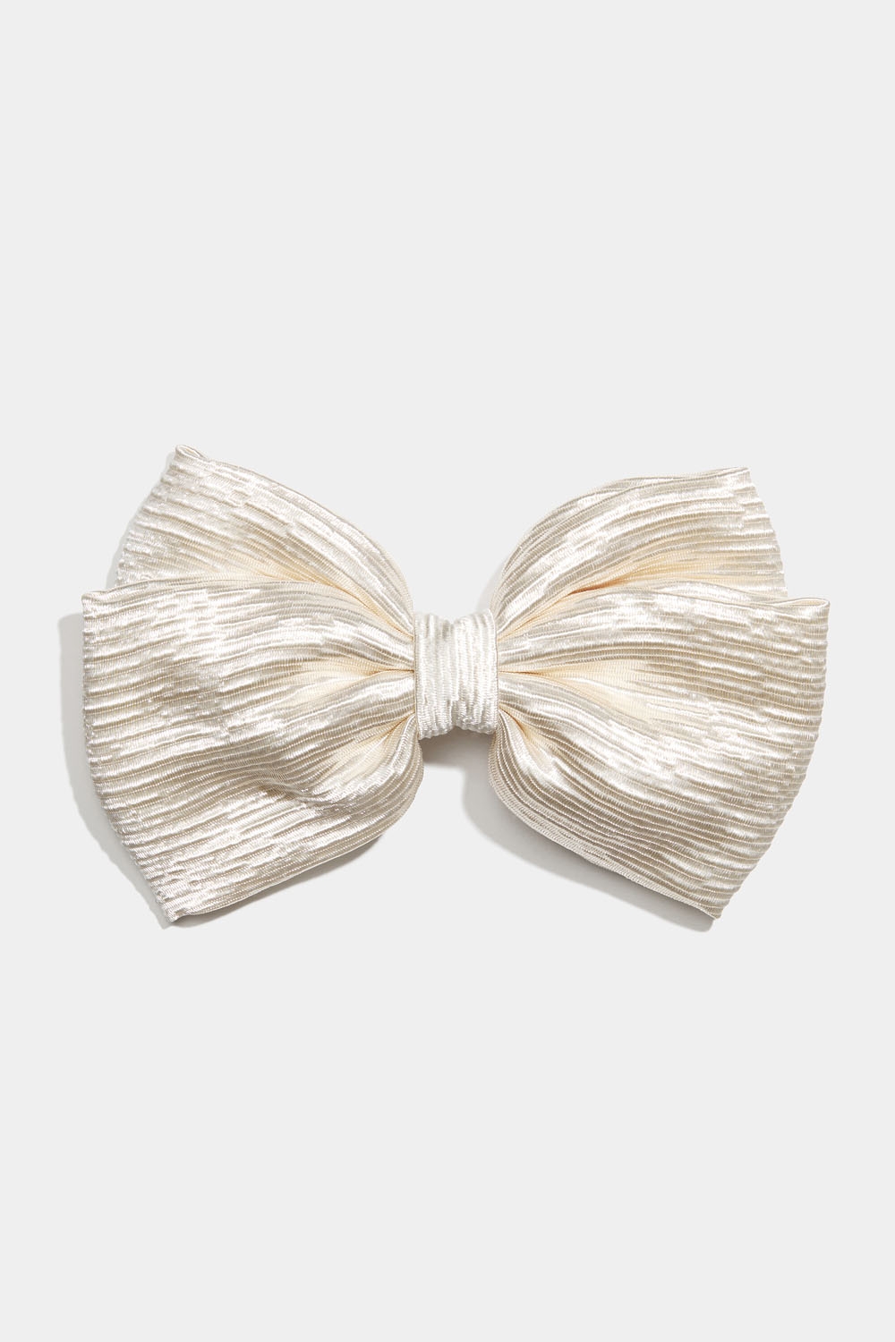 Hårspænde med beige, plisseret sløjfe i gruppen Håraccessories / Spænder & klemmer / Hårspænder hos Glitter (335001893100)