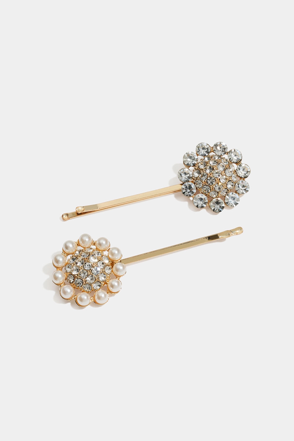 Hårnåle med blomster og rhinsten, 2-pak i gruppen Håraccessories / Spænder & klemmer / Flerpak hos Glitter (335001942000)