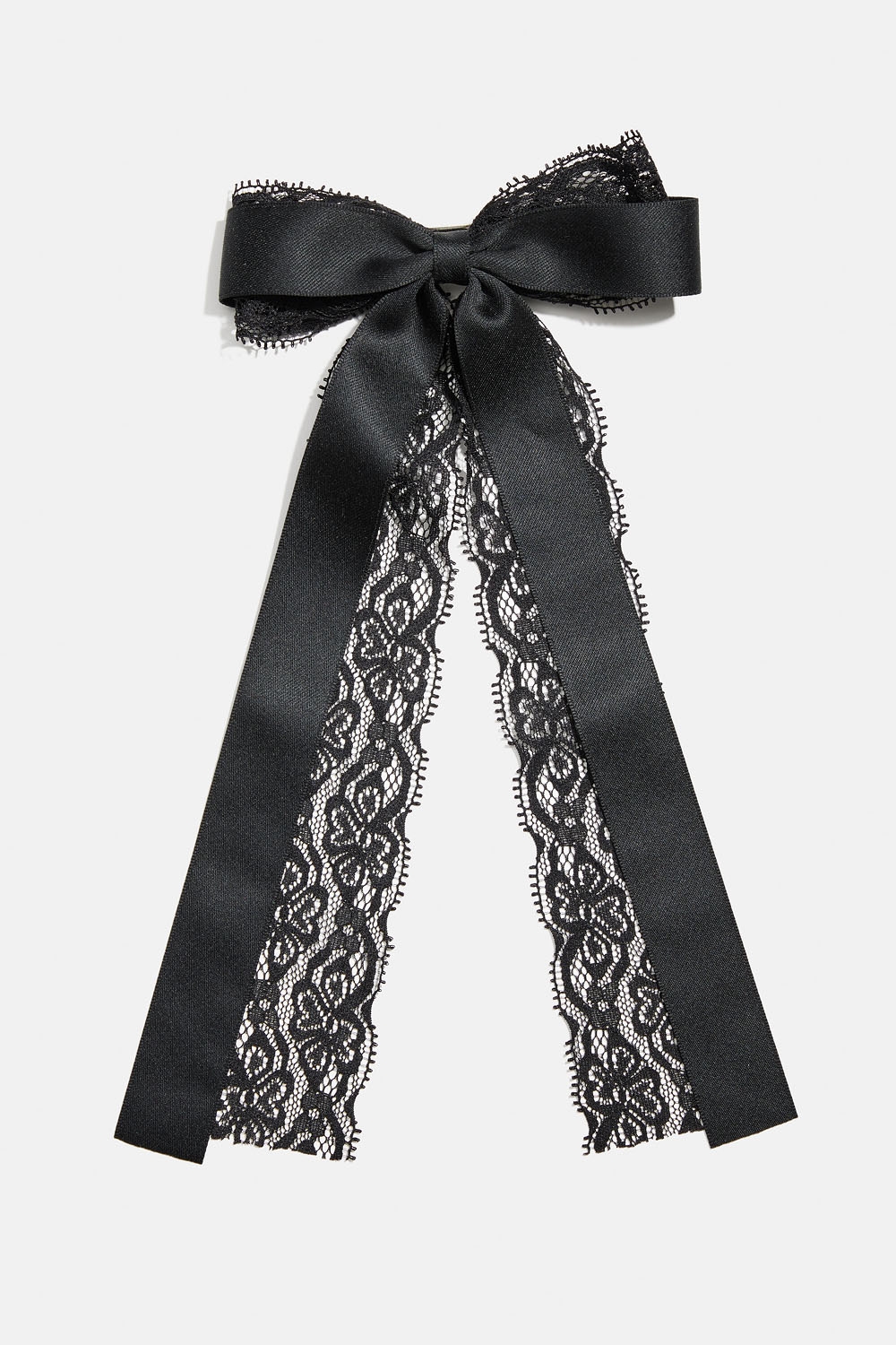 Hårspænde med sløjfe i bånd og blonde i gruppen Håraccessories / Spænder & klemmer / Hårspænder hos Glitter (335001999000)