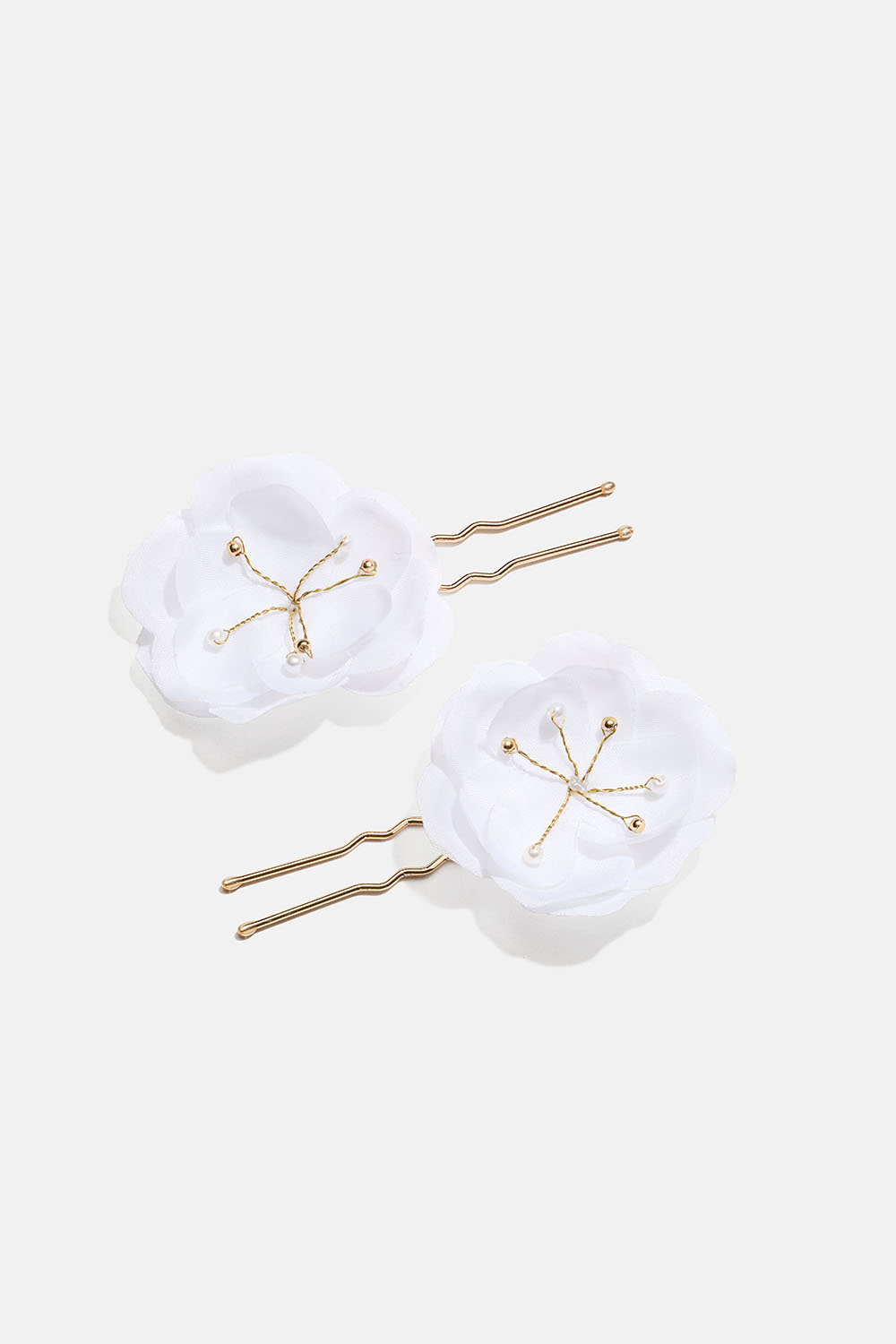 Opsætningsnåle med hvide blomster, 2-pak i gruppen Håraccessories / Spænder & klemmer / Hårpynt hos Glitter (335002183000)