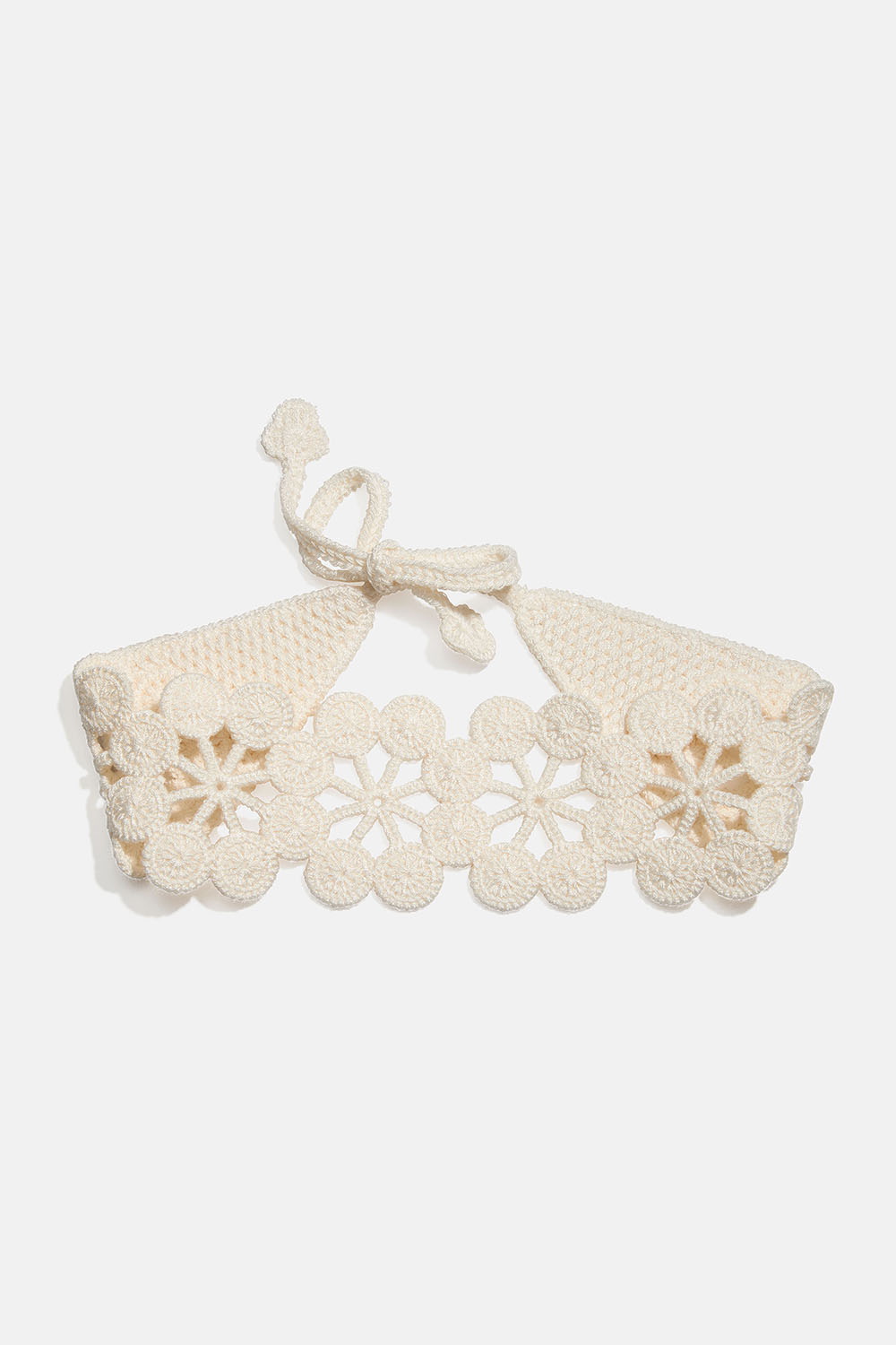 Hvidt hæklet pandebånd med blomstermønster i gruppen Håraccessories / Hårbånd / Brede hos Glitter (336001613000)