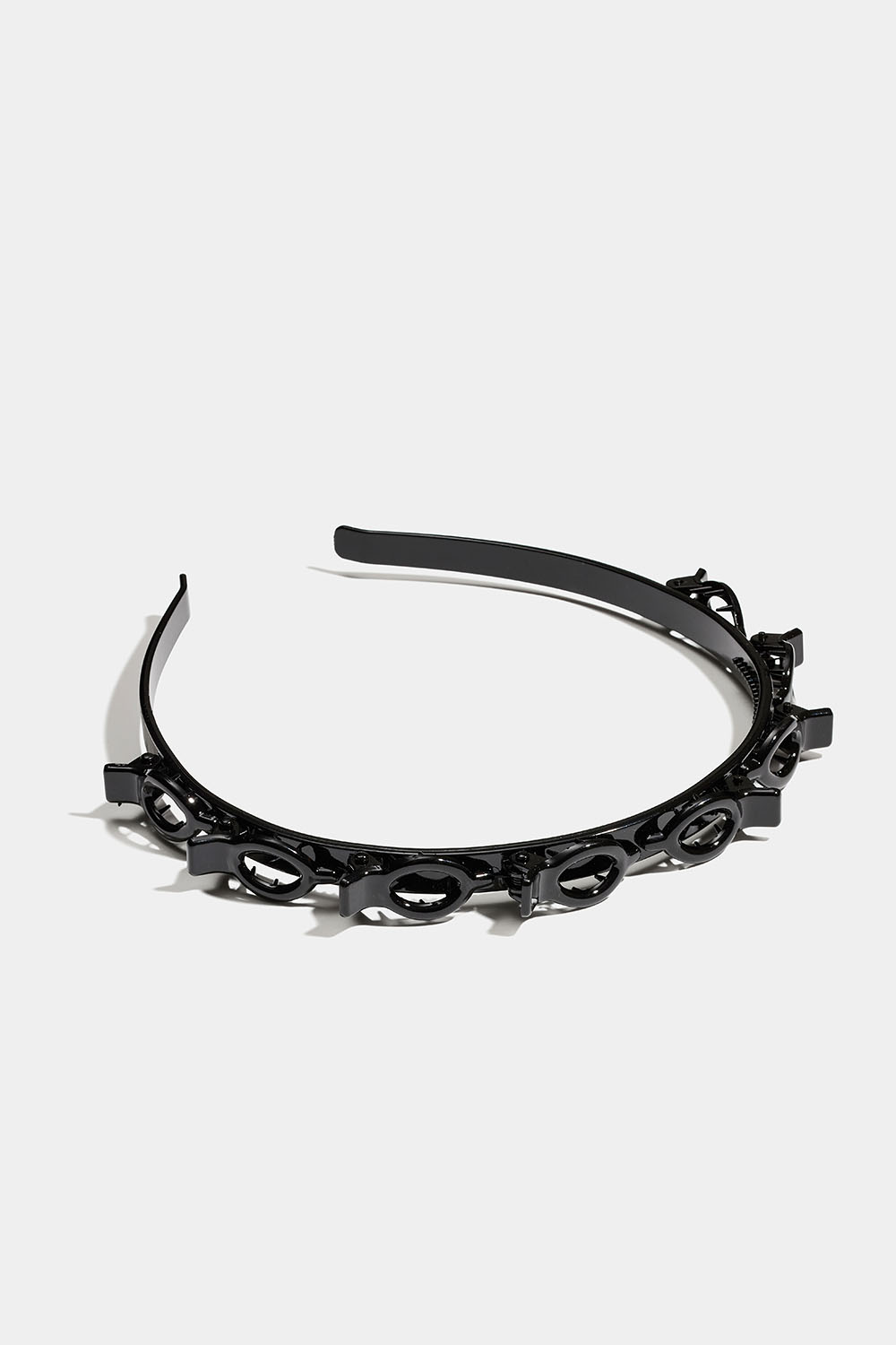 Sort hårbøjle med spænder i gruppen Håraccessories / Hårbøjler hos Glitter (336001659000)