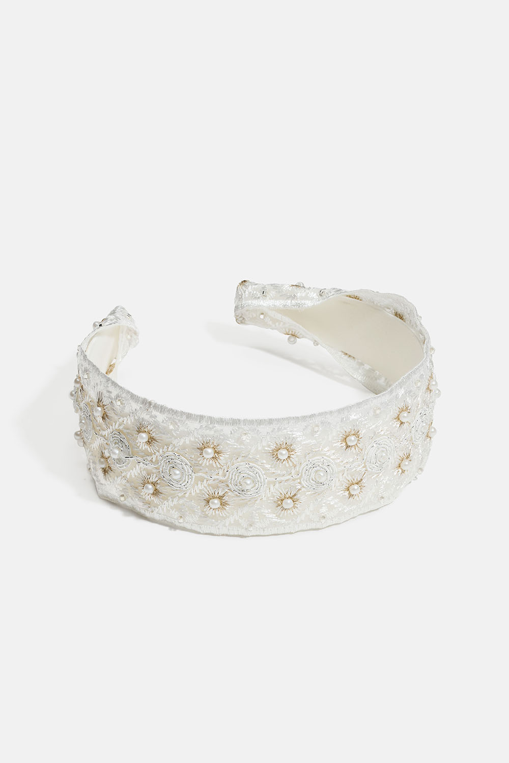 Hårbøjle i hvid blonde med perler i gruppen Håraccessories / Hårbøjler / Brede hos Glitter (336001673000)