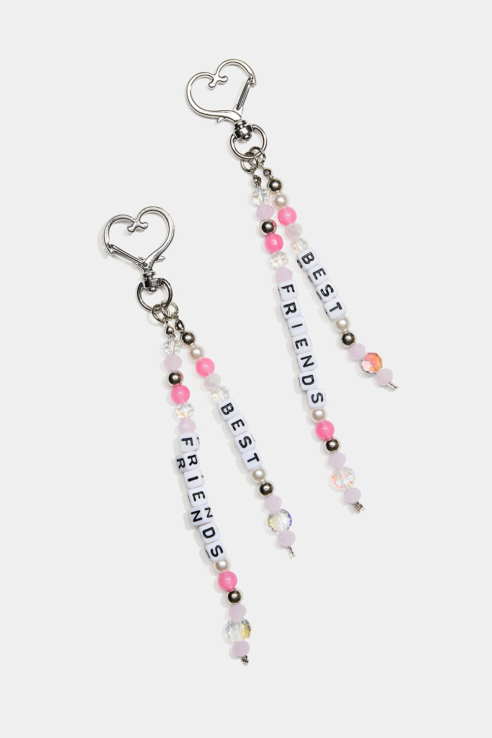 BFF-nøgleringe med lyserøde perler, 2-pak i gruppen Børn / Accessories til børn / Nøgleringe til børn hos Glitter (401000195400)
