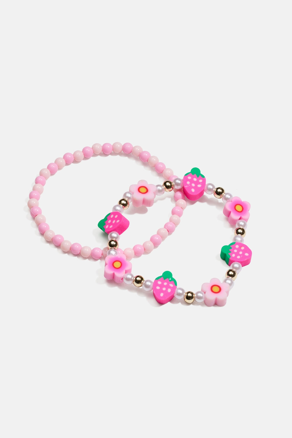 Armbånd med blomster og jordbær, 2-pak i gruppen Børn / Børnesmykker / Børnearmbånd hos Glitter (402000455400)
