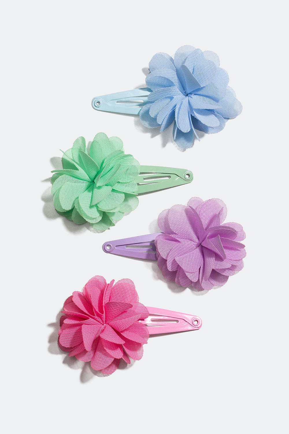 Hårspænder i forskellige farver med blomster, 4-pak i gruppen Børn / Hårpynt til børn / Hårspænder til børn hos Glitter (403000099900)