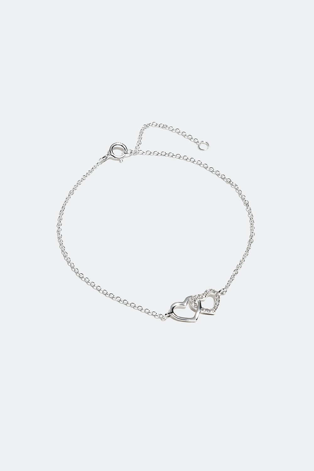 Smalt armbånd i ægte sølv med hjerter i gruppen Ægte sølv / Sølvarmbånd / Tynde hos Glitter (551000021016)