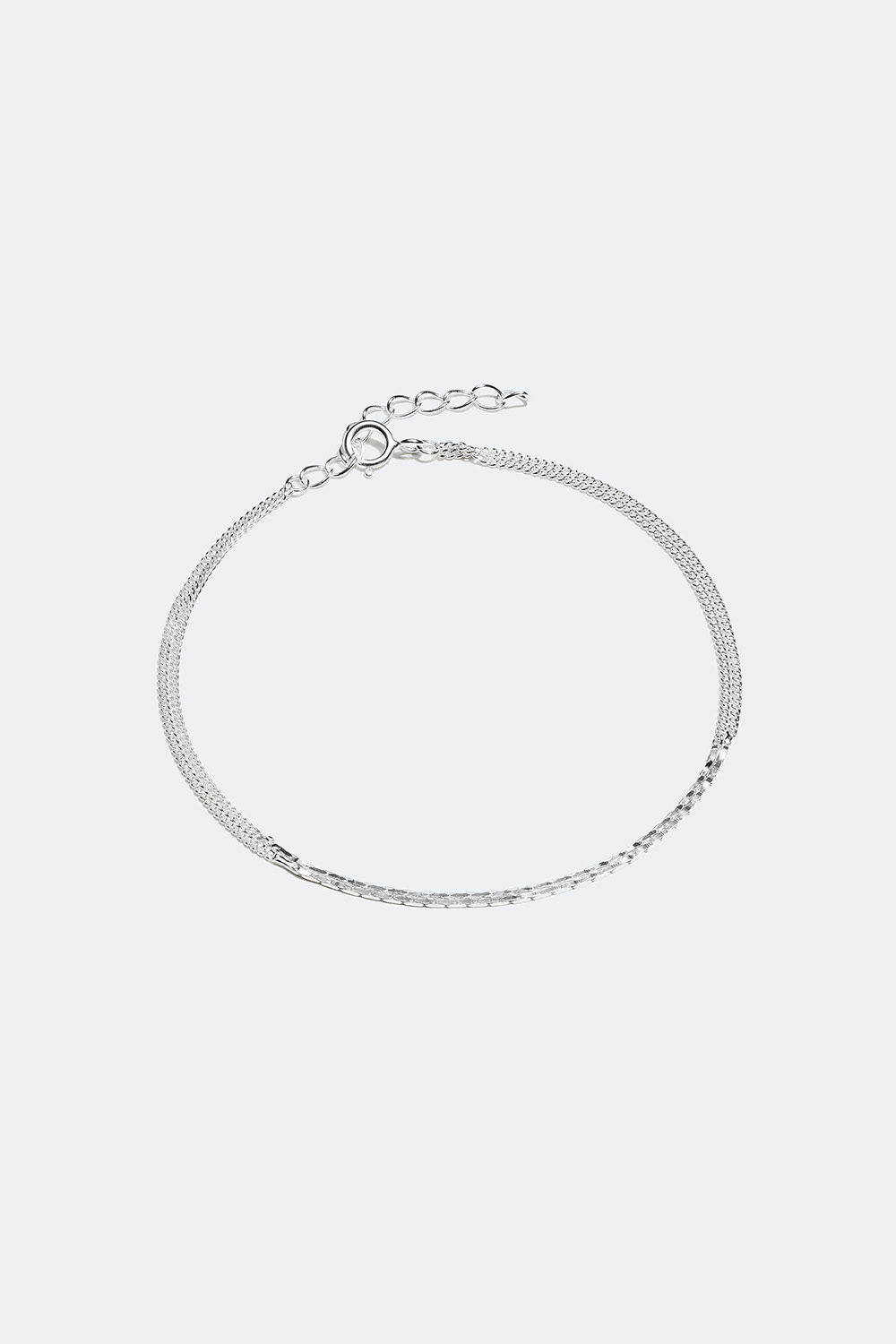Dobbeltarmbånd med smalle kæder i ægte sølv i gruppen Ægte sølv / Sølvarmbånd / Tynde hos Glitter (55100007)
