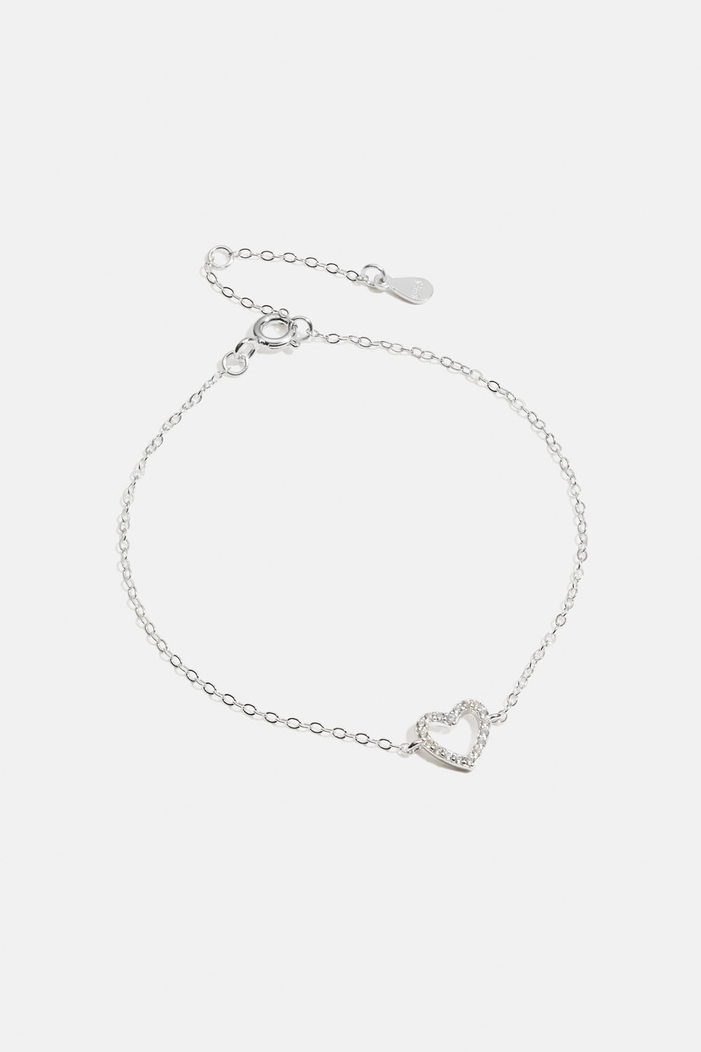 Armbånd i ægte sølv med hjerte og kubisk zirkonia i gruppen Store week / hos Glitter (551000701001)