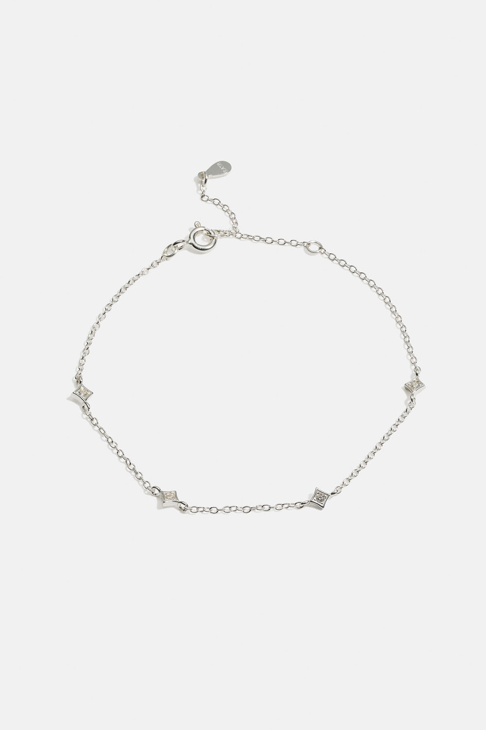Armbånd i ægte sølv med kvadrater og kubisk zirkonia i gruppen Ægte sølv / Sølvarmbånd hos Glitter (551000721001)