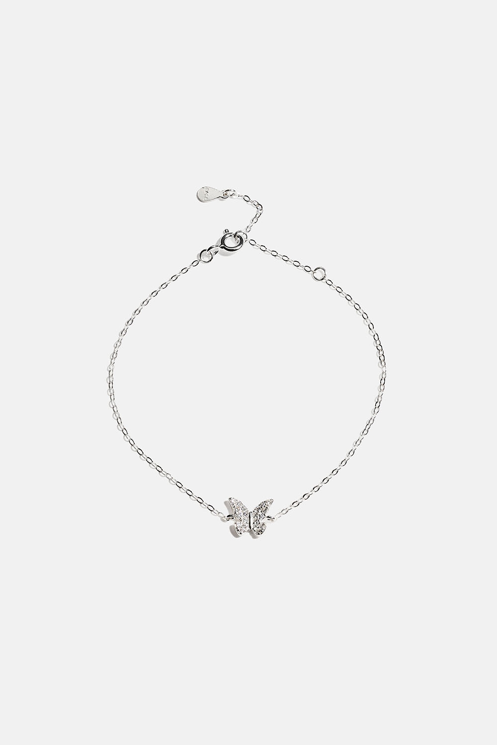 Armbånd i ægte sølv med sommerfugl og kubisk zirkonia i gruppen Store week / hos Glitter (551000771001)