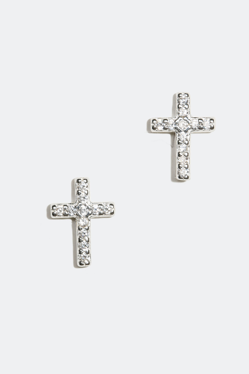 Ørestikker i ægte sølv med kors og kubisk zirkonia i gruppen Ægte sølv / Sølvøreringe hos Glitter (55300115)