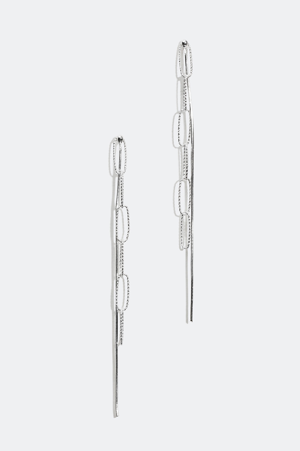 Lange øreringe i ægte sølv med to kæder i gruppen Ægte sølv / Sølvøreringe hos Glitter (553001911000)