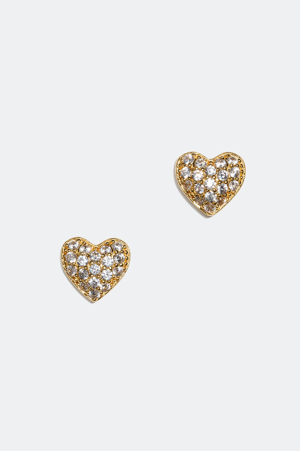 Hjerteformede ørestikker forgyldt med 18 karat guld med Cubic Zirconia i gruppen 18 kt. forgyldt sølv / Øreringe i 18 kt. guld hos Glitter (553002120202)