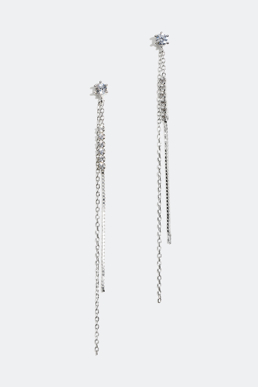 Lange øreringe i ægte sølv med led og sten i gruppen Ægte sølv / Sølvøreringe hos Glitter (553002150201)