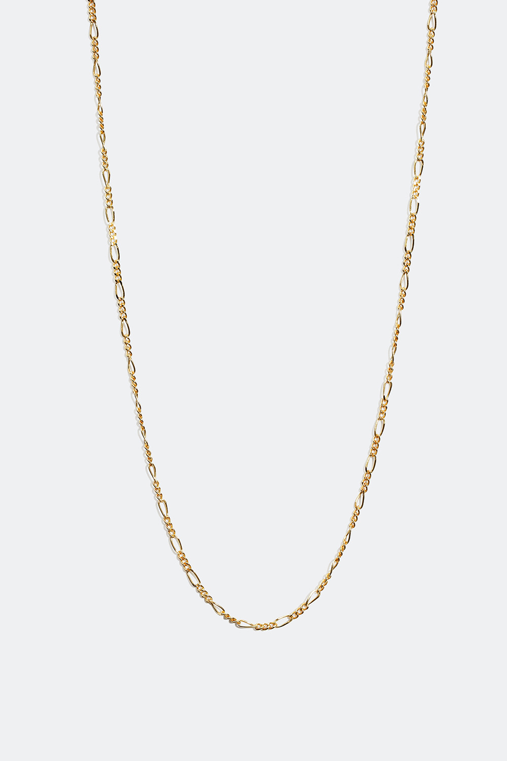 Kædehalskæde med figaroled forgyldt med 18 kt. guld, 45 cm i gruppen 18 kt. forgyldt sølv / Halskæder i 18 kt. guld hos Glitter (55400045)