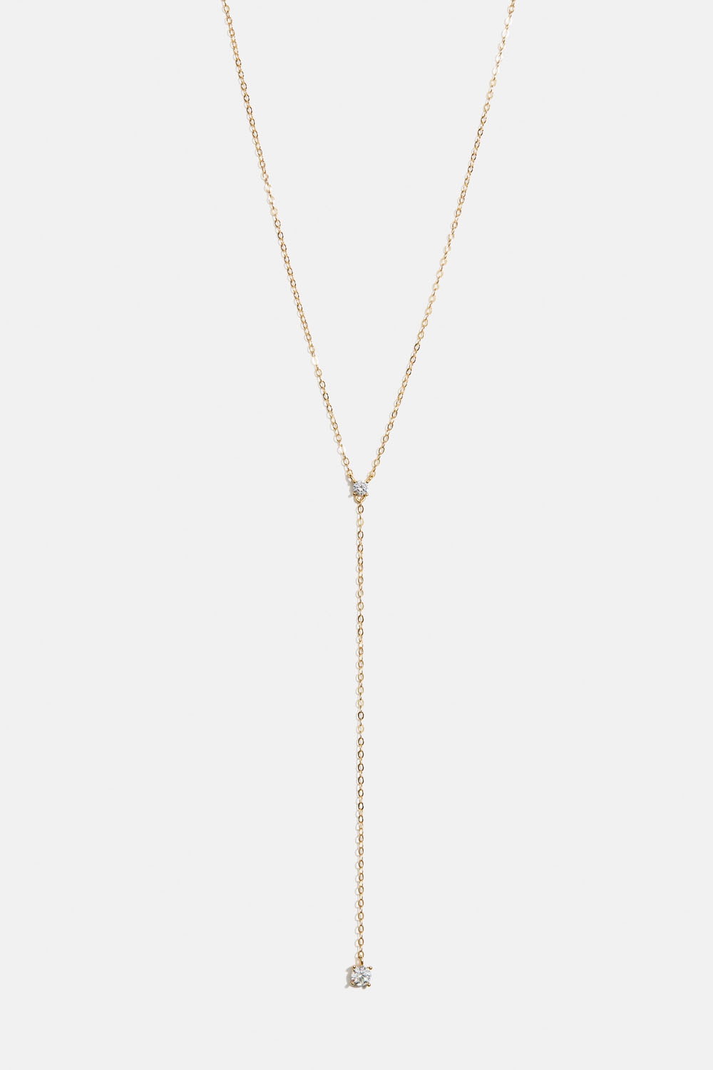 Lariat-halskæde i 18k forgyldt ægte sølv med to sten i gruppen 18 kt. forgyldt sølv / Halskæder i 18 kt. guld hos Glitter (554001202002)